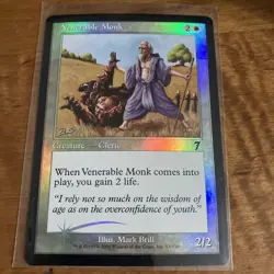 Venerable Monk - Foil-[7th Edition]-Moderately Played, English-1-Foil-MTG - Image 1