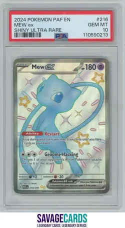 2024 Pokemon Scarlet & Violet Series - Paldean Fates Mew ex PSA 10 #216/091 - Image 1