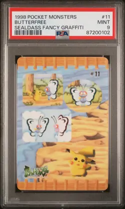 1998 POCKET MONSTERS SEALDASS FANCY GRAFFITI #11 BUTTERFREE PSA 9 - Image 1