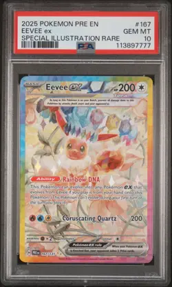 2025 POKEMON PRE EN-PRISMATIC EVOLUTIONS #167 EEVEE EX PSA 10 - Image 1
