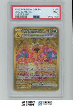 2023 Pokemon Scarlet & Violet Obsidian Flames Hyper Rare Charizard ex PSA 9 - Image 1