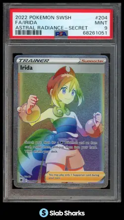 2022 POKEMON SWSH ASTRAL RADIANCE #204/189 IRIDA FULL ART SECRET RARE PSA 9 - Image 1
