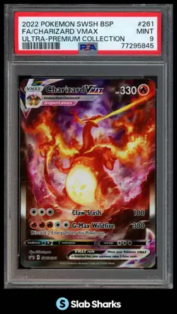 2022 POKEMON #SWSH261 BLACK STAR PROMOS CHARIZARD VMAX FULL ART PSA 9 - Image 1