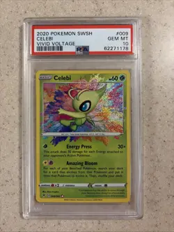 2020 Celebi Holo Pokemon SWSH Vivid Voltage 009/185 PSA 10 Gem Mint - Image 1