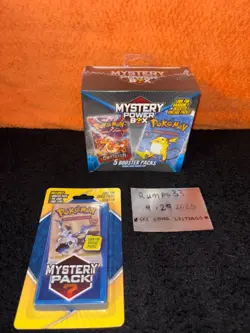 Pokemon Walmart Mystery Power Box 5 Booster Packs Chase Pack Seeded 1:10! +Bonus - Image 1