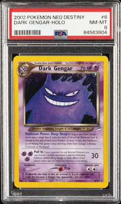 2002 POKEMON NEO DESTINY #6 DARK GENGAR-HOLO PSA 8 - Image 1