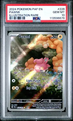 2024 POKEMON PAF EN-PALDEAN FATES ILLUSTRATION RARE #226 PAWMI PSA 10 - Image 1