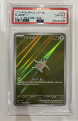 2024 Pokemon SSP EN Slakoth Illustration Rare PSA 10 - Image 1
