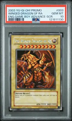 2003 YU-GI-OH! PROMO #003 THE WINGED DRAGON OF RA PSA 10 - Image 1