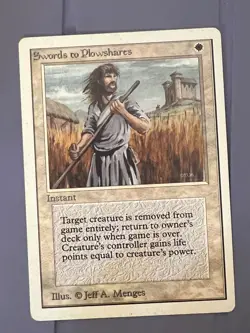 Magic the Gathering MTG Unlimited Swords to Plowshares NM- (Beta Bob) - Image 1