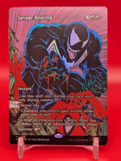 Savage Beating (Borderless Foil) 0026 - Marvel's Spider-Man MTG - Image 1