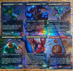 MTG Marvel Spider-Man Scene FOIL Borderless NM 6 Card Set SPE Venom Green Goblin - Image 2