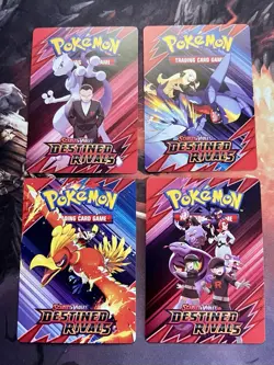 Destined Rivals Pokemon Build & Battle Prerelease Pack Art Trainer Tip Cards SET - Image 1