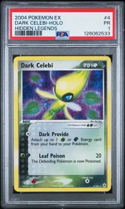 PSA 1 Dark Celebi Holo Foil EX Hidden Legends 4/101 2004 Pokemon PR - Image 1