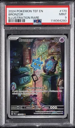 2024 POKEMON TEF EN-TEMPORAL FORCES ILLUSTRATION RARE #170 BRONZOR PSA 9 - Image 1