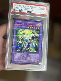 2006 Yugioh MATTEL Elemental Hero Thunder Giant MF01-EN001 Parallel Rare PSA 10 - Image 3