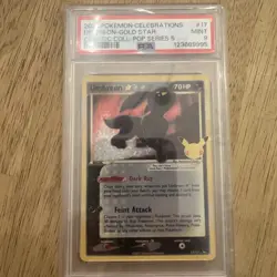 PSA GRADED TCG POKEMON CARD CELEBRATIONS CLASSIC COLLECTION UMBREON GOLD STAR - Image 1