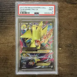 Mega M Manectric EX 24a/119 PSA 9 Full Art Pokemon Card Mega Powers Collection - Image 1