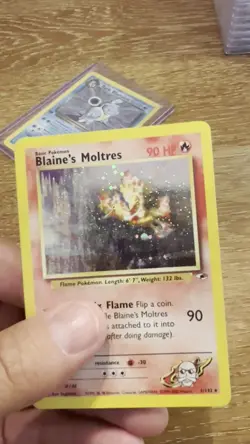 Pokemon TCG Blaine's Moltres Gym Heroes Holo Card - Image 2