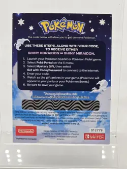 Shiny Miraidon Koraidon Code GameStop Pokemon - Physical PROMO Card- Unused Code - Image 2