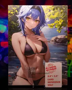 Oversized A4 Premium Waifu Card Eula Genshin Impact Double-sided Foil-lined - Image 1
