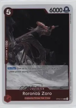 2023 One Piece Card Game: Kingdoms of Intrigue OP04 R Roronoa Zoro #OP04-015 - Image 1