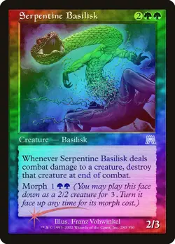 Serpentine Basilisk FOIL Onslaught NM Green Uncommon MAGIC MTG CARD ABUGames - Image 1