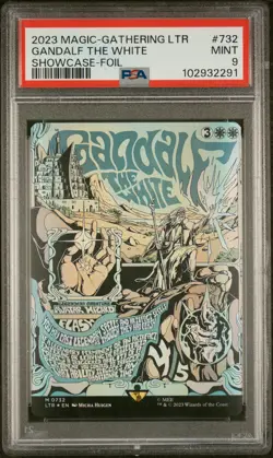 2023 MTG TALES OF MIDDLE-EARTH SHOWCASE FOIL #732 GANDALF THE WHITE PSA 9 - Image 1