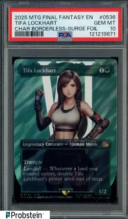 2025 MTG Final Fantasy Borderless Surge Foil #0536 Tifa Lockhart PSA 10 GEM MINT - Image 1