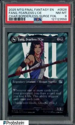 2025 MTG Final Fantasy Borderless Surge Foil #0526 Fang Fearless I'cie PSA 8 - Image 1
