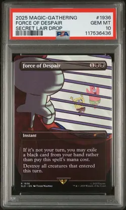 2025 MtG SpongeBob Secret Lair Force Of Despair Non-Foil #1936 - PSA 10 - Image 1