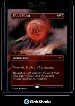 2020 MAGIC THE GATHERING DOUBLE MASTERS #346 BLOOD MOON RARE FOIL - Image 1