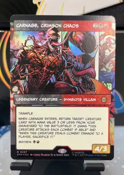 Carnage, Crimson Chaos - 227 - MTG: Marvel’s Spider-Man -Borderless -Rare - FOIL - Image 1