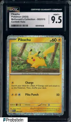 2025 Pokemon Mcdonald's Collection #002/015 Pikachu Confetti Holo CGC 9.5 - Image 1