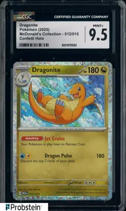 2025 Pokemon Mcdonald's Collection #012/015 Dragonite Confetti Holo CGC 9.5 - Image 1