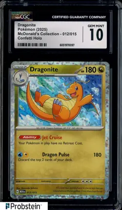 2025 Pokemon Mcdonald's Collection #012/015 Dragonite Confetti Holo CGC 10 - Image 1