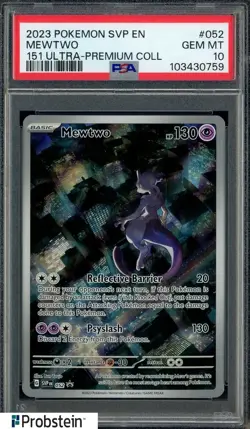 2023 POKEMON SVP EN-SV BLACK STAR PROMO 151 ULTRA-PREM COLL #052 MEWTWO PSA 10 - Image 1