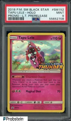 2018 Pokemon SM Black Star Promo #SM152 Tapu Lele Holo Prerelease PSA 9 MINT - Image 1