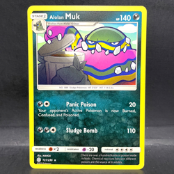 2019 POKEMON SUN & MOON COSMIC ECLIPSE ALOLAN MUK 131/236 (RARE) - Image 1