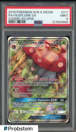 2019 Pokemon S & M Cosmic Eclipse #211 Vileplume Gx FA PSA 9 MINT - Image 1