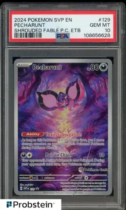 2024 Pokemon SVP EN Shrouded Fable P.C. ETB Promo #129 Pecharunt PSA 10 - Image 1