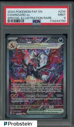 2024 Pokemon PAF EN Special Illustration Rare #234 Charizard Ex PSA 9 MINT - Image 1