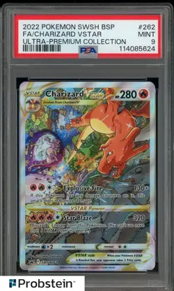 2022 Pokemon SWSH BSP Ultra Premium Collection #262 Charizard Vstar FA PSA 9 - Image 1