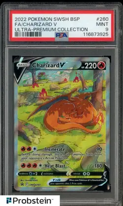 2022 Pokemon SWSH BSP Ultra Premium Collection #260 Charizard V FA PSA 9 - Image 1
