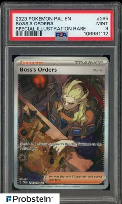 2023 Pokemon PAL EN Special Illustration Rare #265 Boss's Orders PSA 9 MINT - Image 1