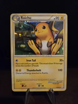 Pokemon TCG Raichu 10/123 Holo Rare HGSS Deck Exclusive 🌟CRACKED ICE🌟 2010 - Image 1