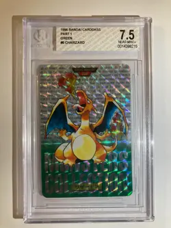 1996 Pokemon Japanese Bandai Carddass Charizard Green Prism Beckett 7.5 - POP 1 - Image 1