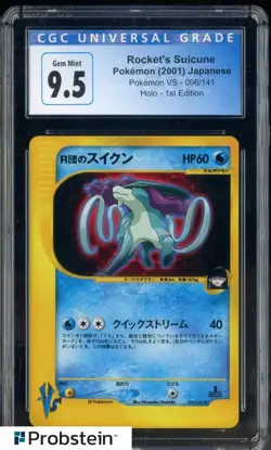 2001 Pokemon VS 1st Edition Japanese #096/141 Rocket's Suicune CGC 9.5 GEM MINT - Image 1