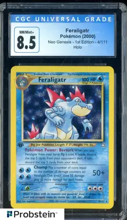 2000 Pokemon Neo Genesis 1st Edition #4/111 Feraligatr Holo CGC 8.5 NM-MT+ - Image 1