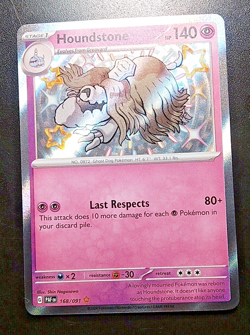Pokemon TCG, Scarlet & Violet: Paldean Fates, Houndstone 168/091 Shiny Rare NM - Image 1